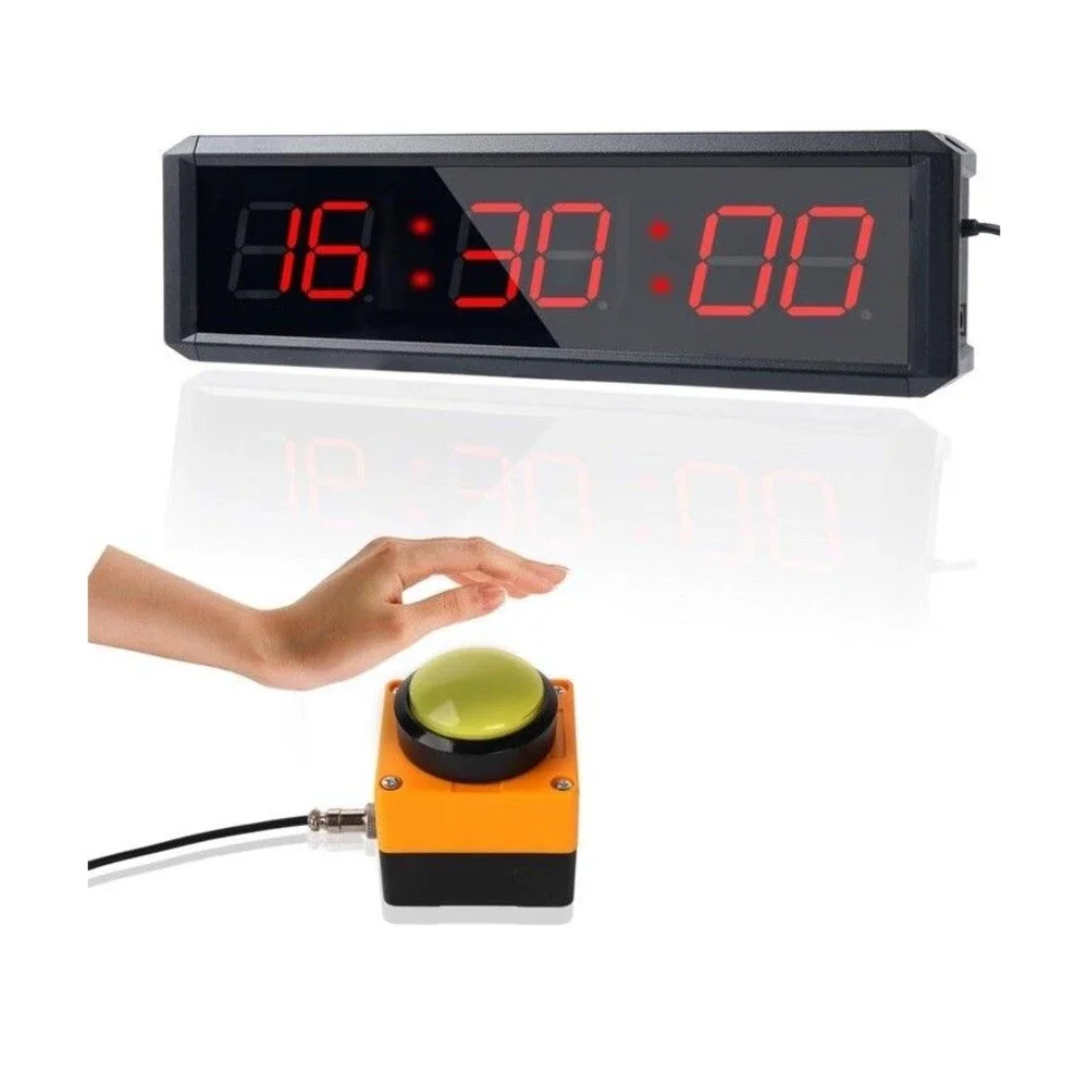 Fitness Timer with Stopwatch Button & Remote for School Exam Home Exercise Gym